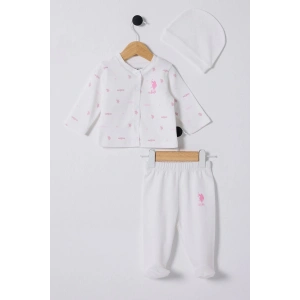 U.S.POLO ASSN KIZ BEBEK PATİKLİ 3LÜ TAKIM - Beyaz