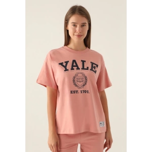YALE KADIN TEK ÜST - RETRO PEMBE