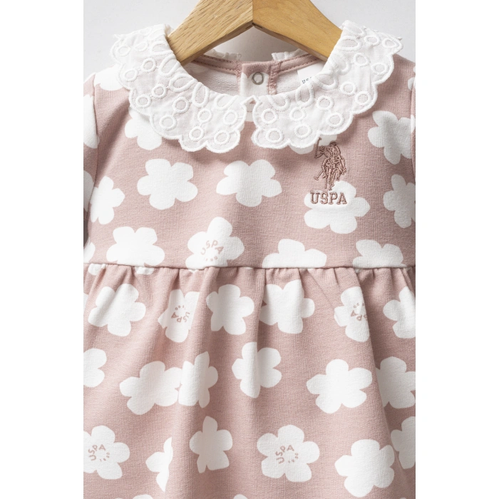 U.S.POLO ASSN KIZ BEBEK ELBİSE - PUDRA