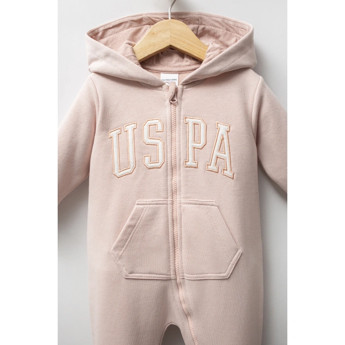 U.S.POLO ASSN KIZ BEBEK PATİKSİZ TULUM - PUDRA