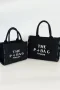 The P+Bag El ve Omuz Büyük Çanta Siyah Çizgili