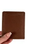Erkek Hakiki Deri Cüzdan İçi Yapraklı Taba Rengi