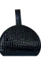Kadın Suni Deri Bilek Askılı Çanta Siyah Kabartma Croco