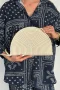 Palmira Hasır Clutch Çanta Krem
