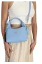 Suni Deri Omuz ve El Çantası Mavi