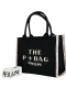 The P+Bag El ve Omuz Küçük Çanta Siyah Krem Çizgili
