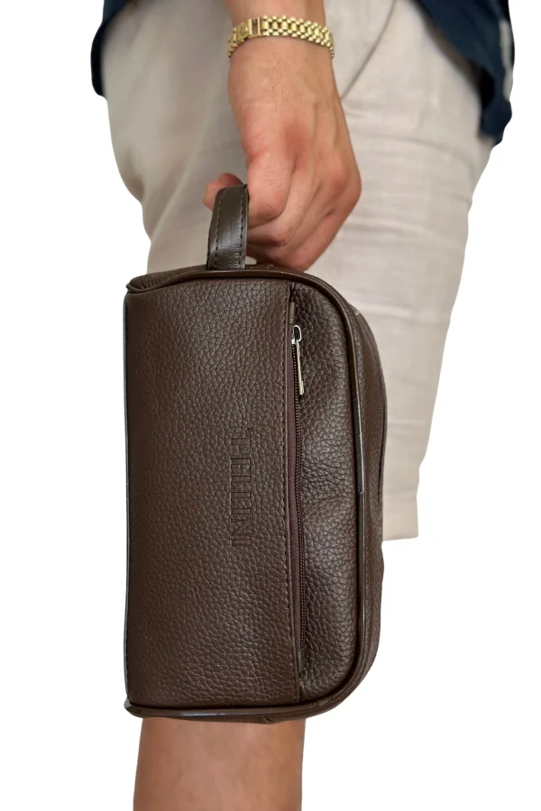 Erkek Suni Derisi El Çantası Kahverengi