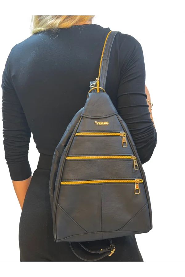 Kadın Hakiki Deri Maymun Model Sırt Çantası Lacivert