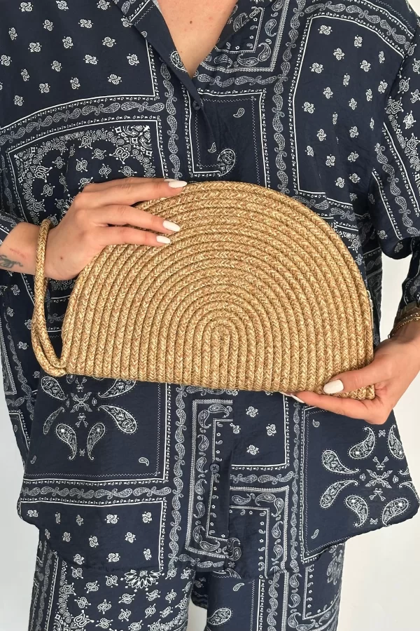 Palmira Hasır Clutch Çanta