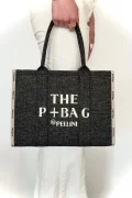 The P+Bag El ve Omuz Büyük Çanta Koyu Gri