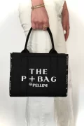 The P Bag El Ve Omuz Küçük Çanta Siyah Çizgili