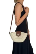 Solana Hasır Clutch Çanta Beyaz