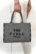 The P+Bag El ve Omuz Büyük Çanta Açık Gri