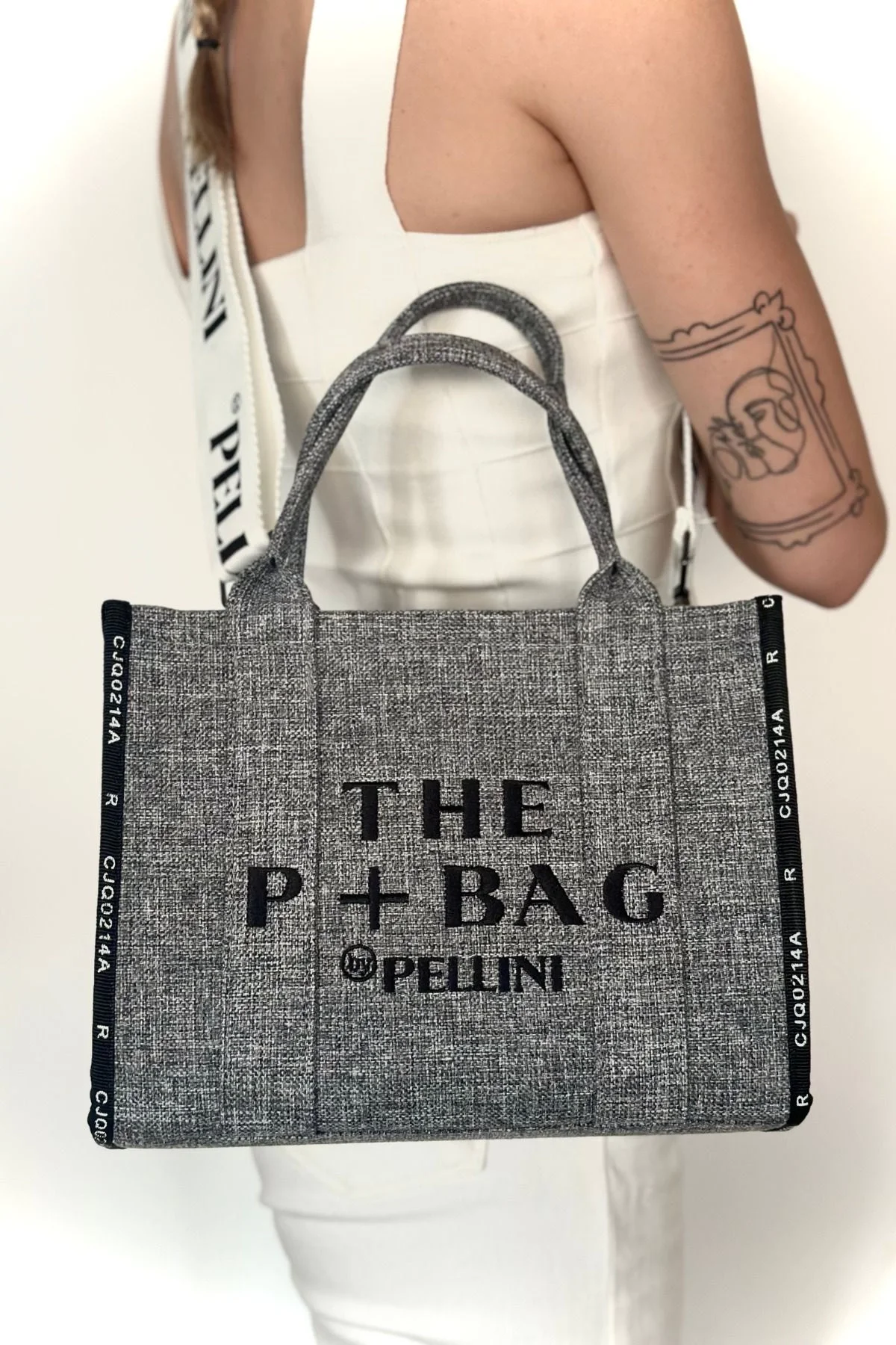 The P+Bag El ve Omuz Küçük Çanta Açık Gri