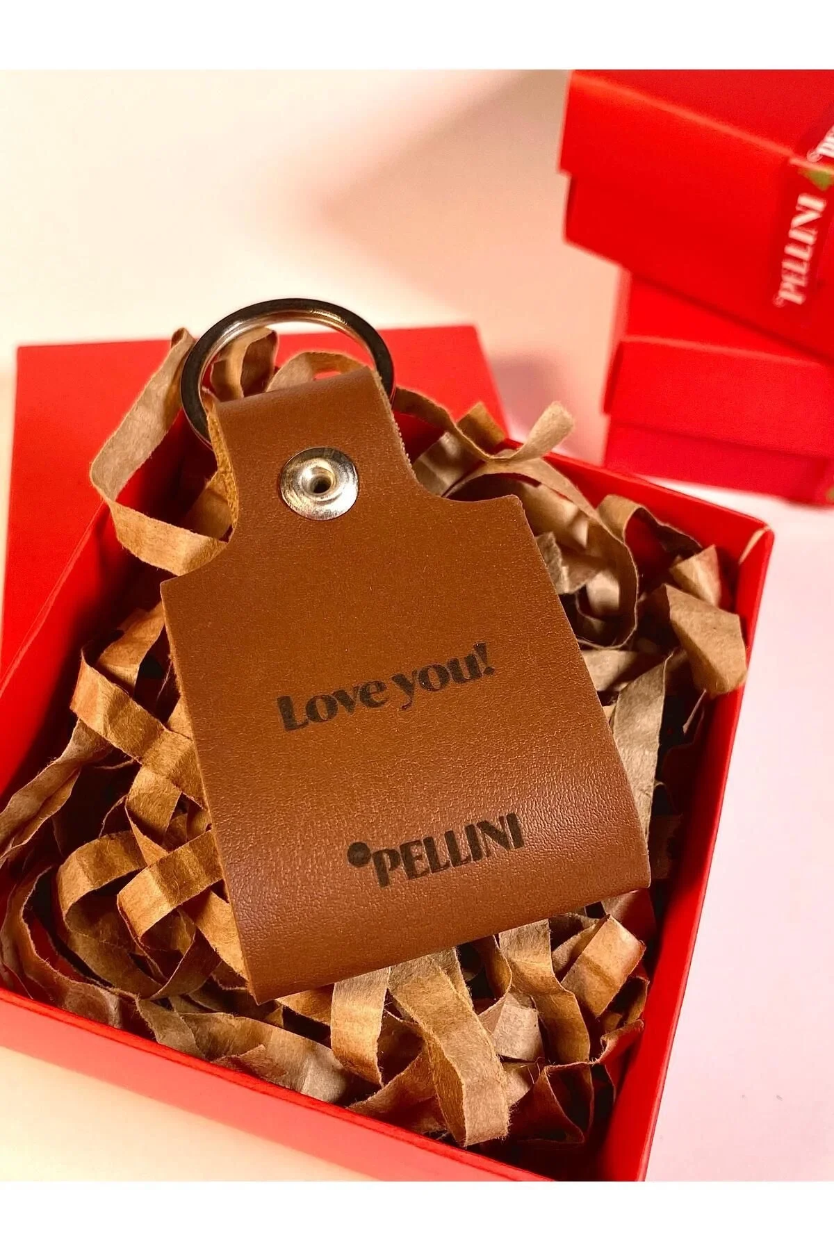 Zarif Suni Deri Kişiye Özel Anahtarlık