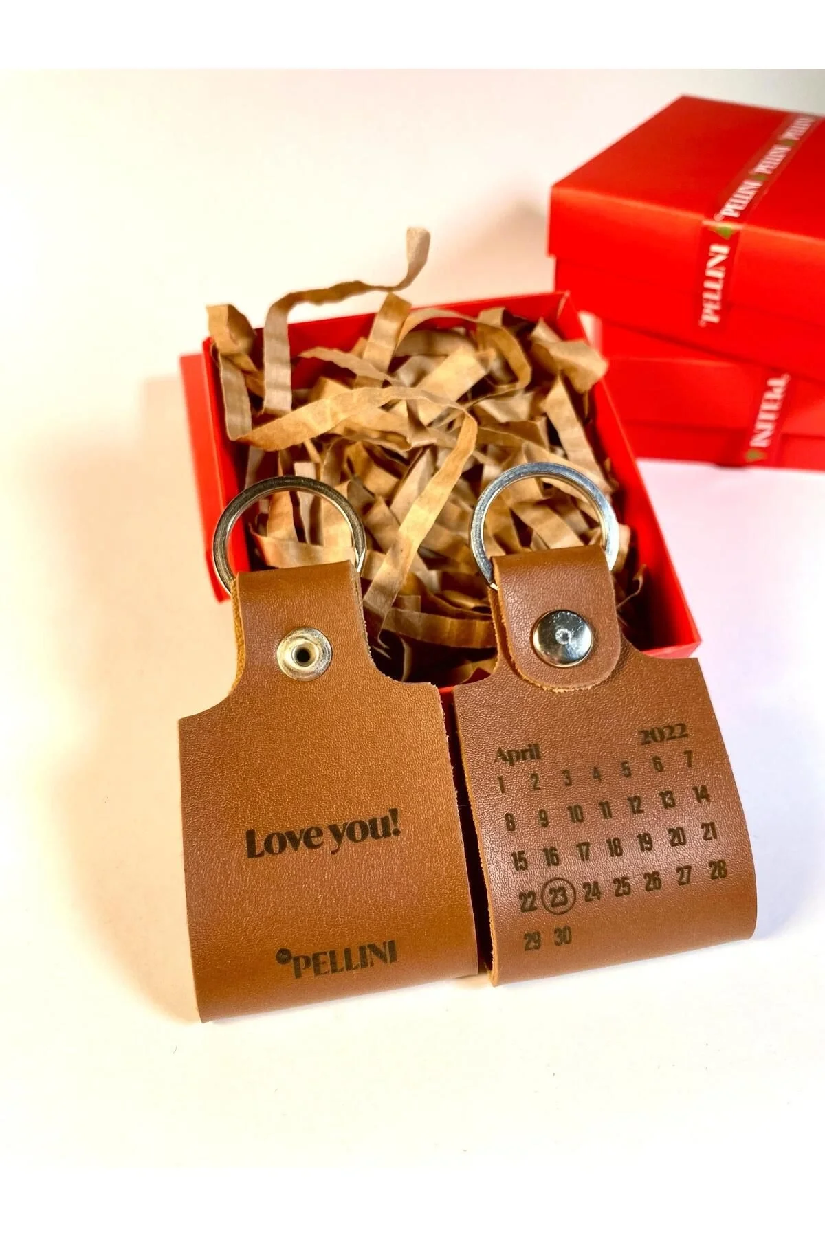 Zarif Suni Deri Kişiye Özel Anahtarlık