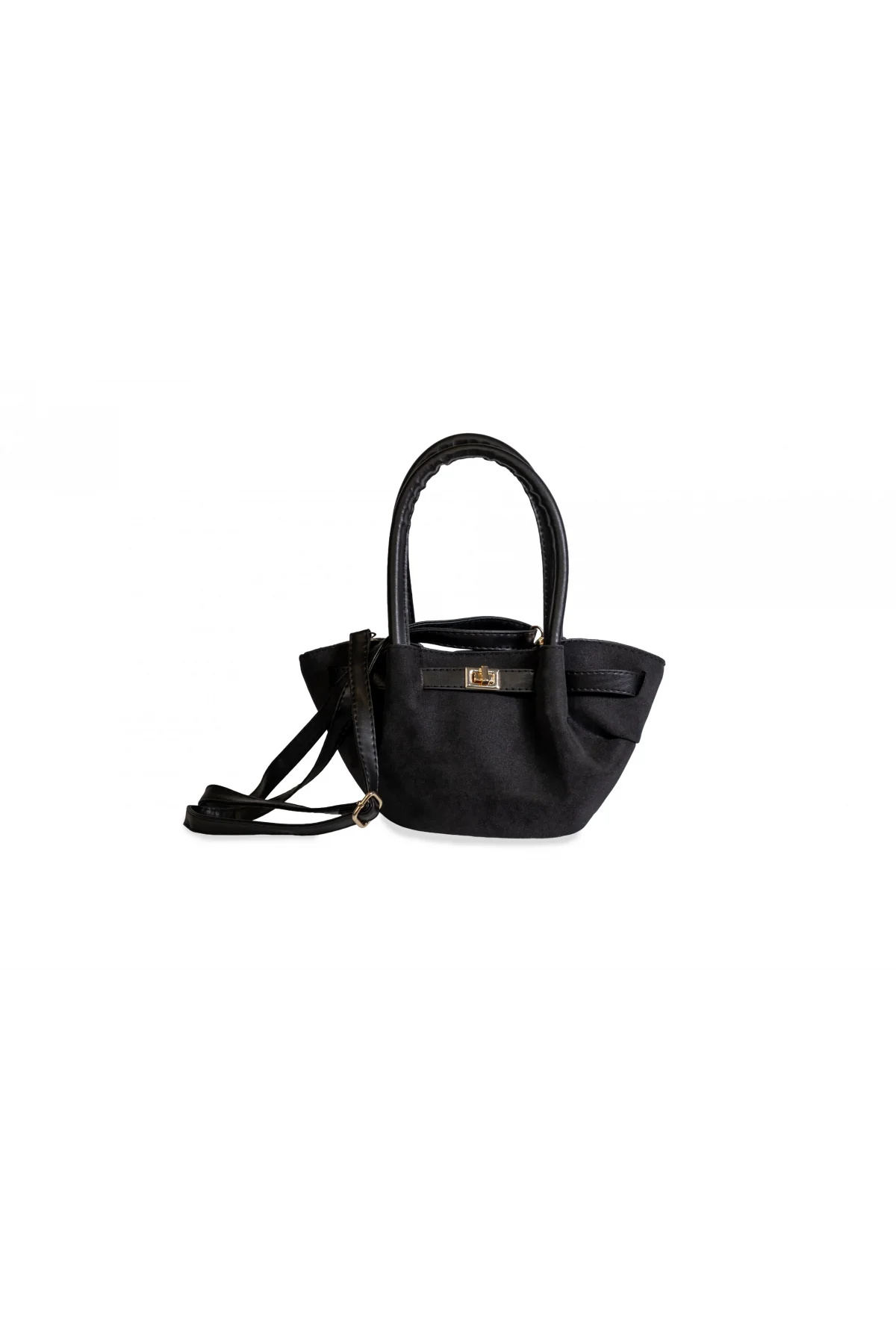 Nubuk El Omuz Kadın Çantası Siyah