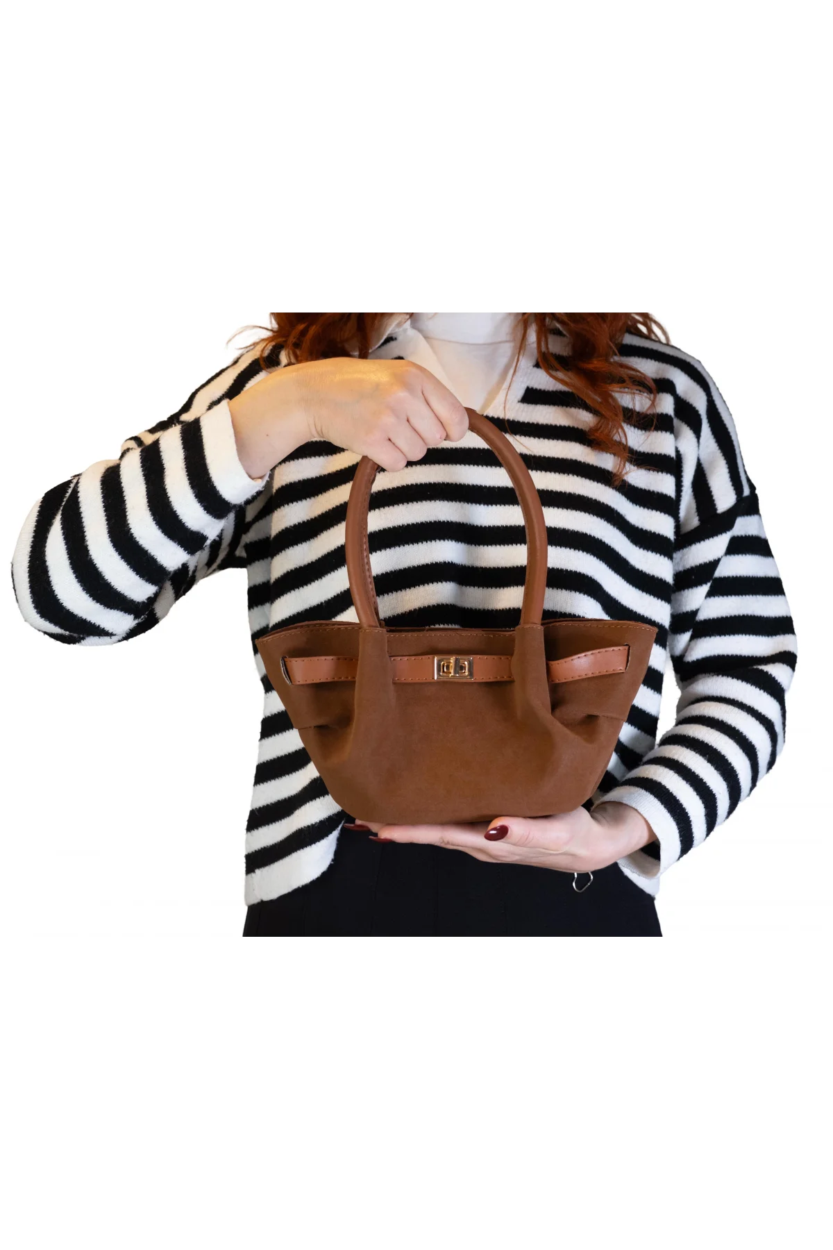 Nubuk El Omuz Kadın Çantası Taba