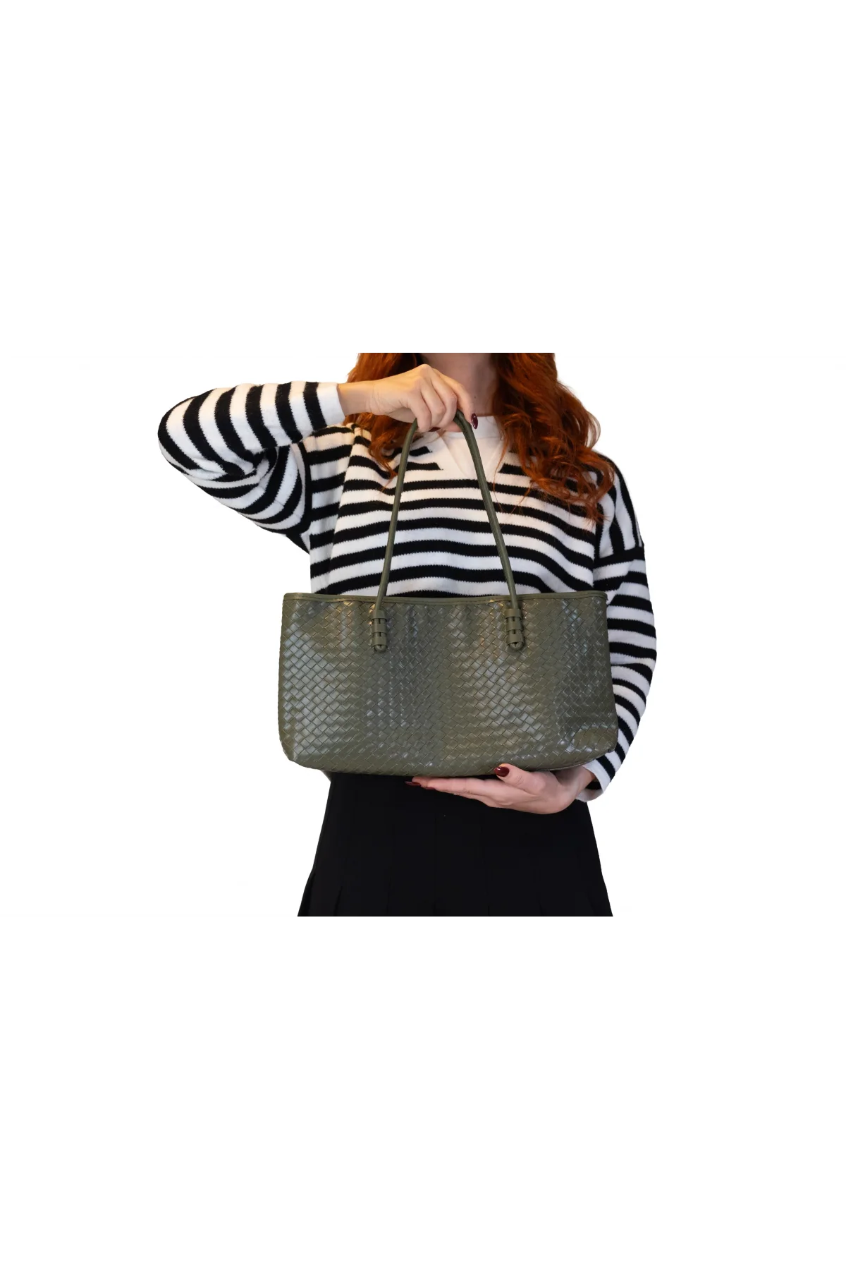 Karolu El Kol Kadın Çantası Yeşil