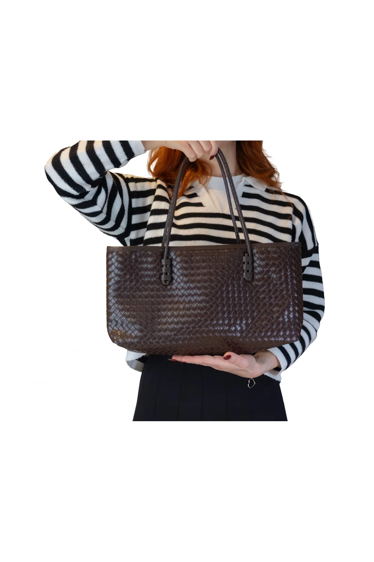 Karolu El Kol Kadın Çantası Kahverengi