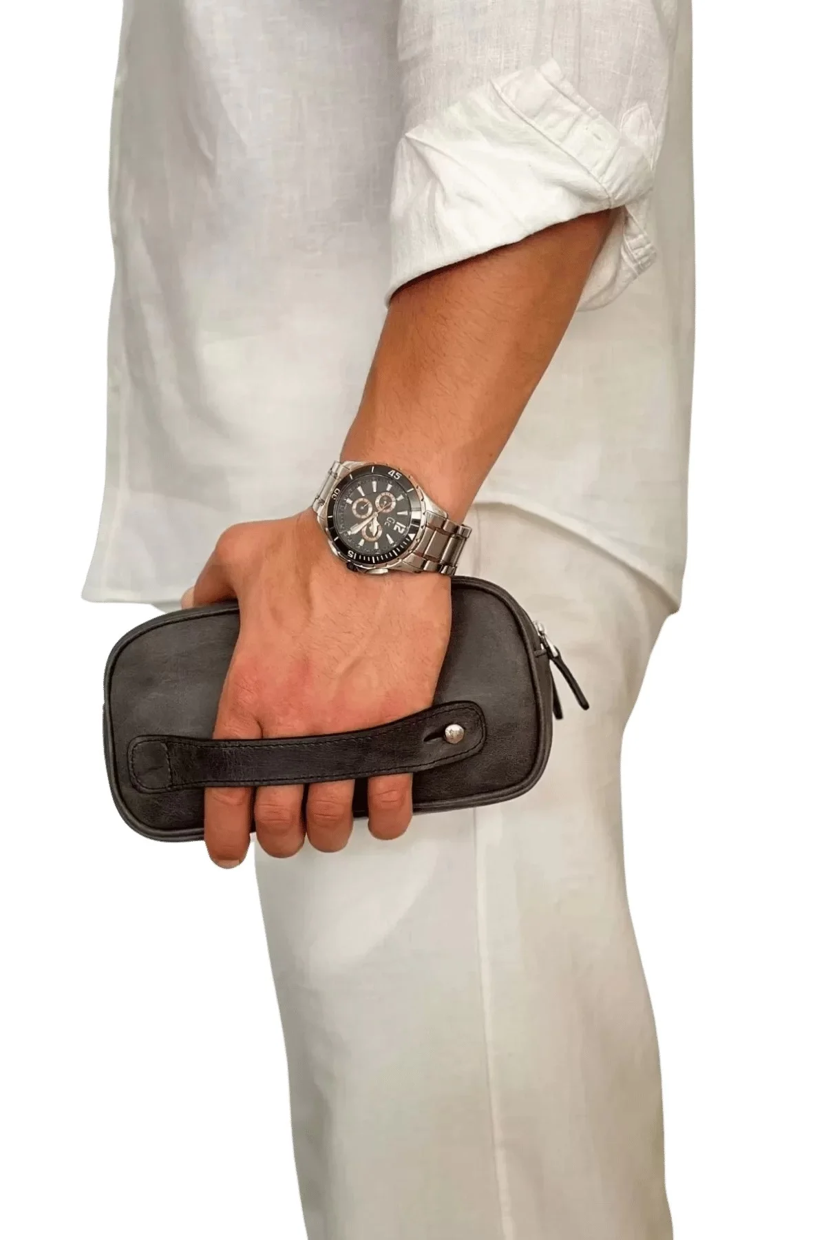 Erkek Dana Derisi El Çantası Antrasit