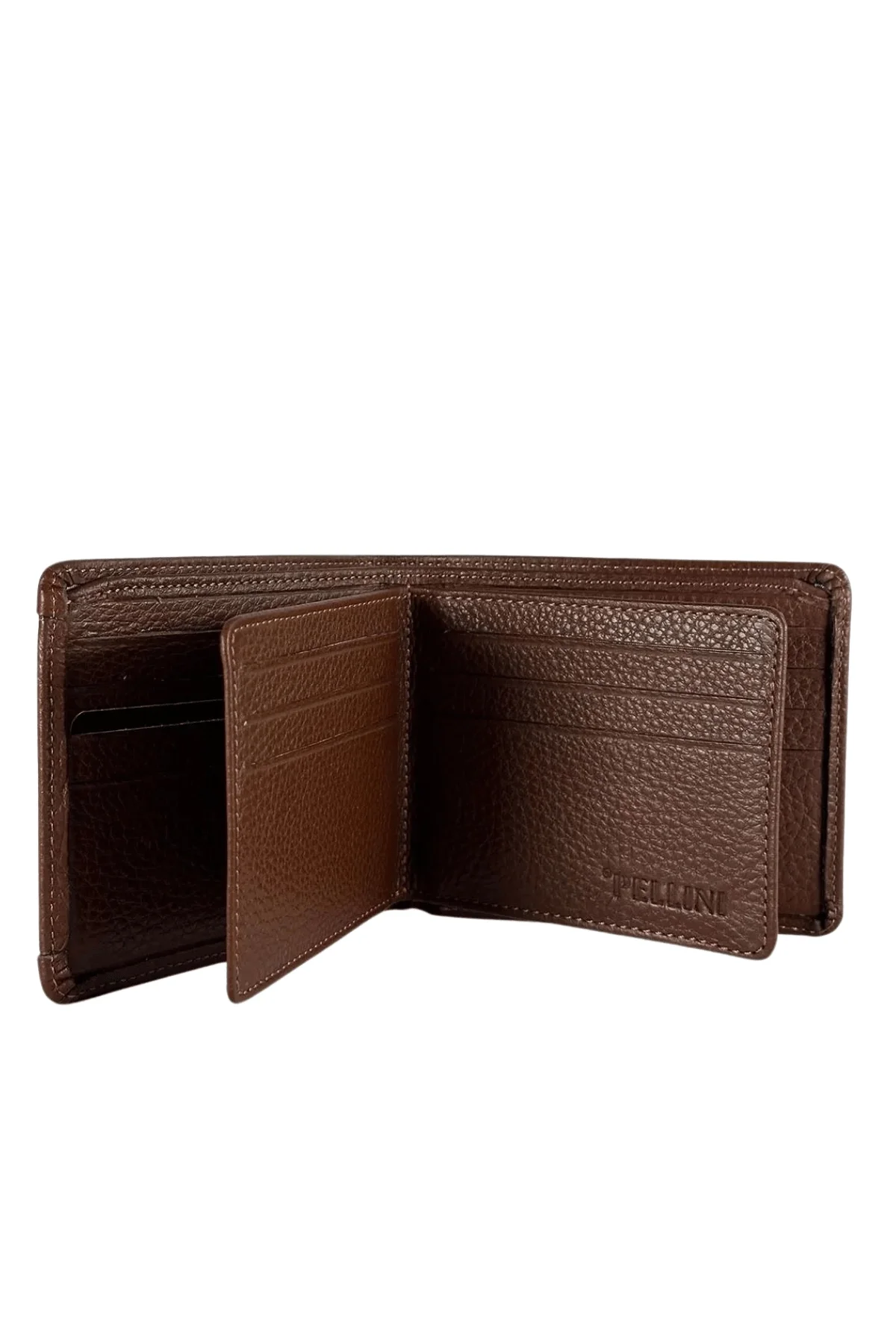 Erkek Hakiki Deri Cüzdan İçi Yapraklı Taba Rengi