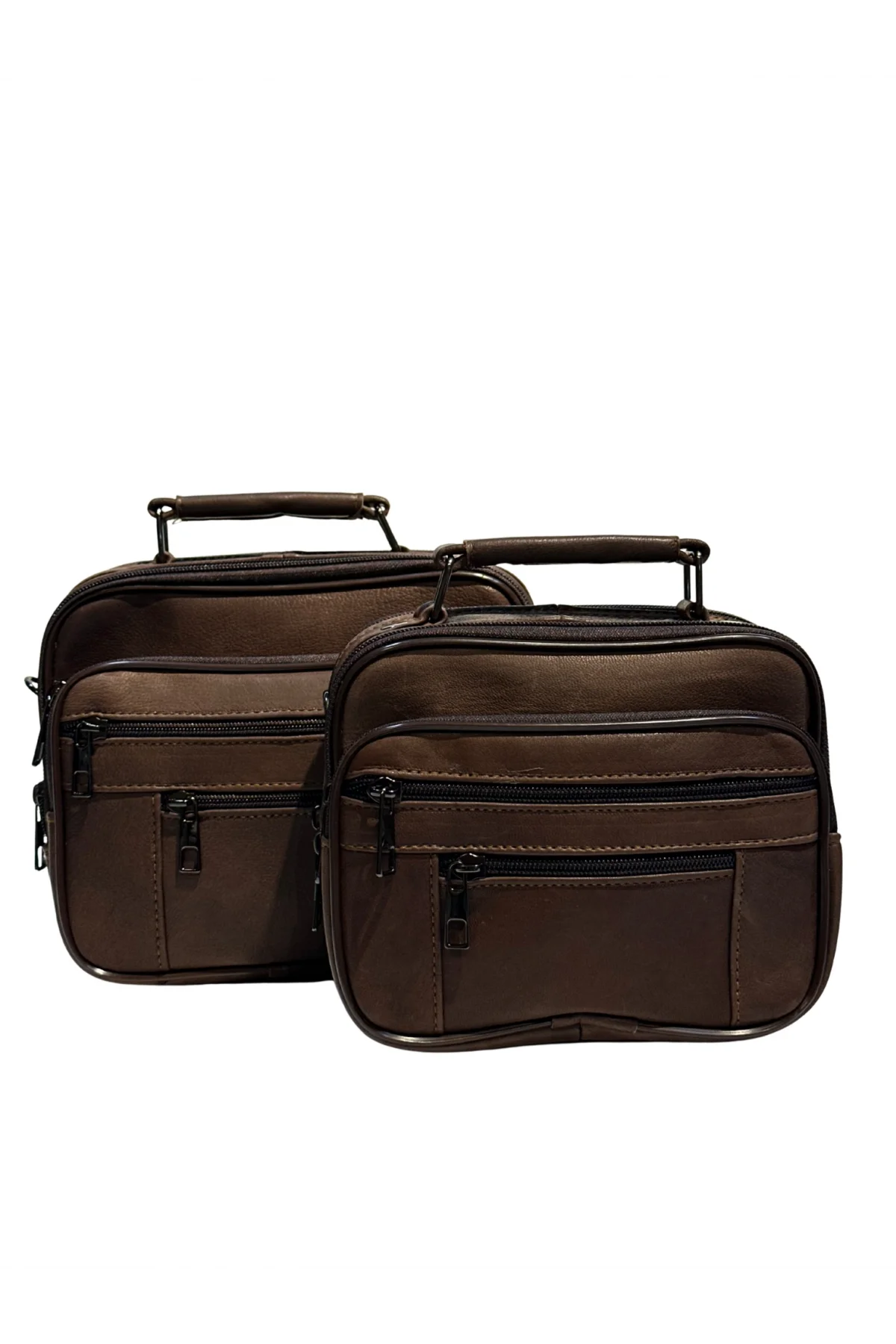 Erkek Hakiki Deri Yatay Kahverengi Orta Boy El Çantası