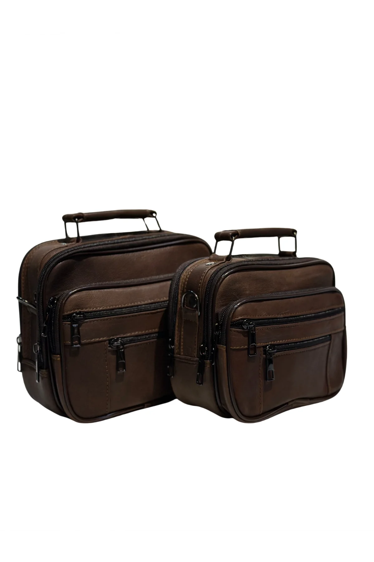 Erkek Hakiki Deri Yatay Kahverengi Orta Boy El Çantası