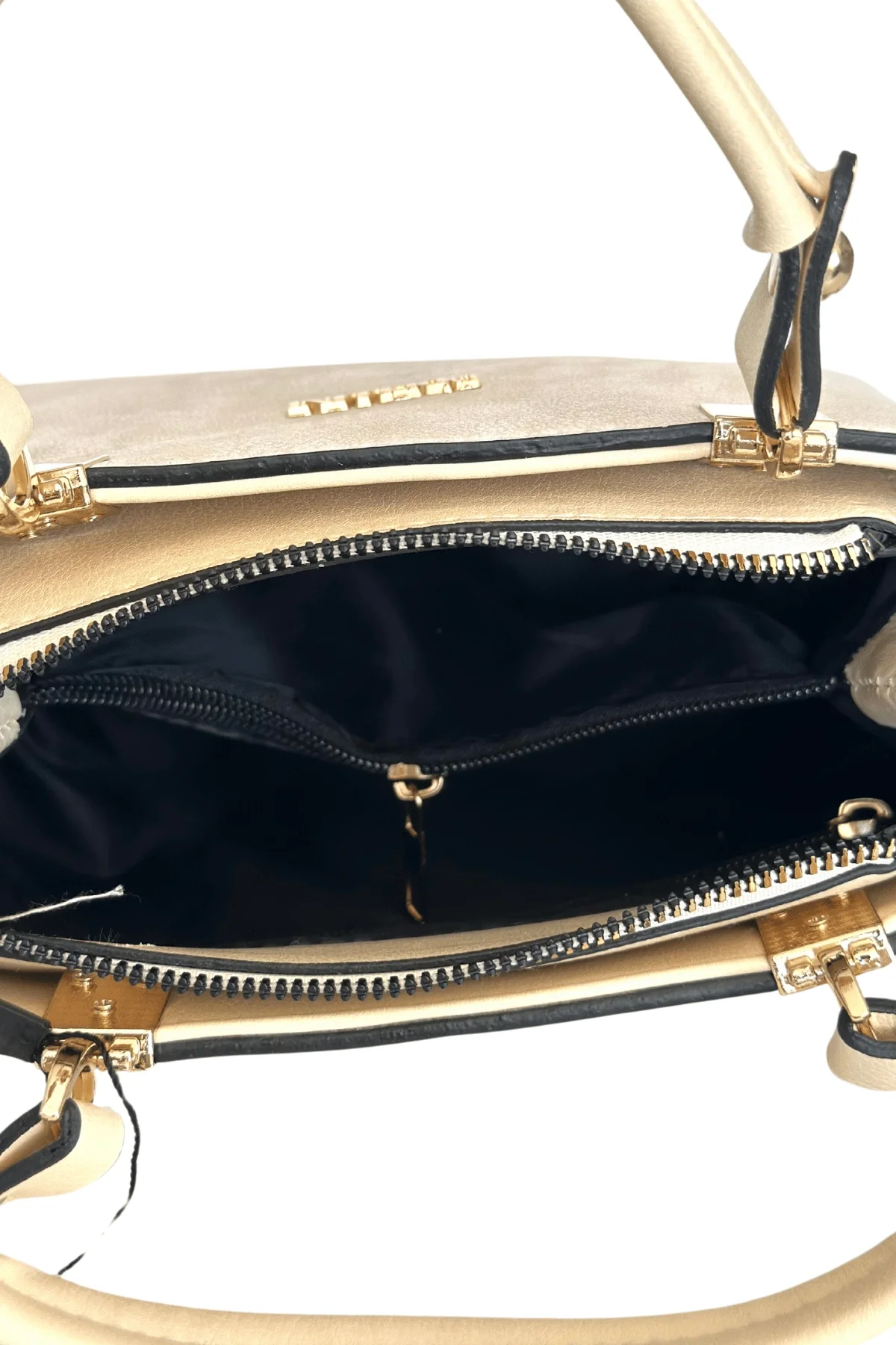 Kadın Suni Deri Mini El ve Omuz Çantası Krem