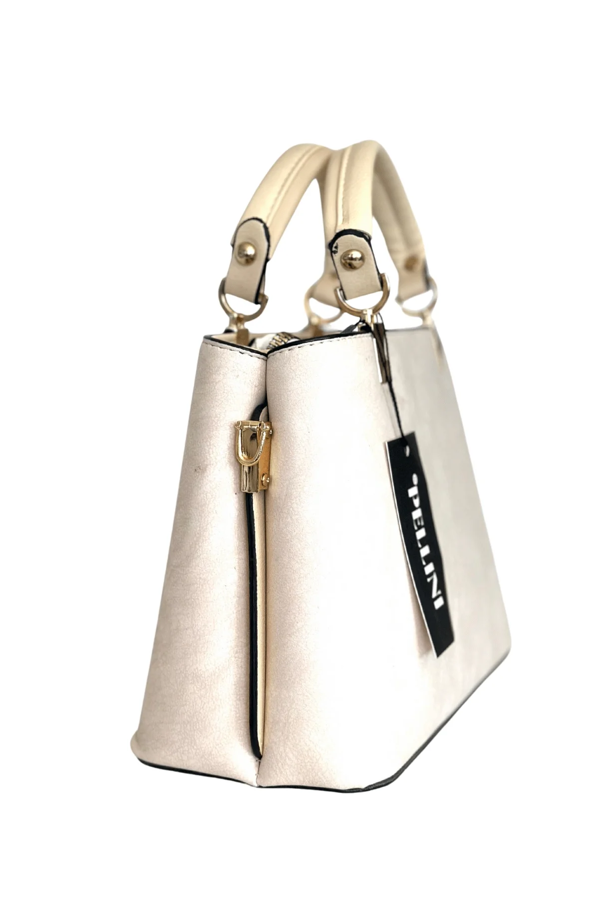 Kadın Suni Deri Mini El ve Omuz Çantası Krem