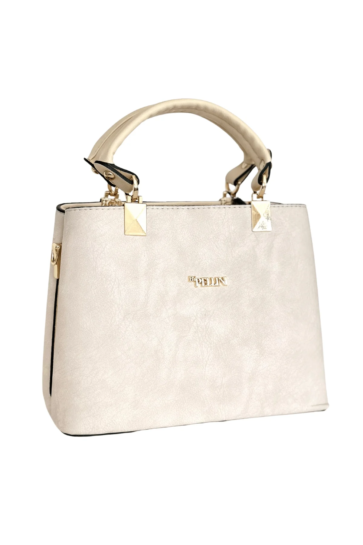 Kadın Suni Deri Mini El ve Omuz Çantası Krem