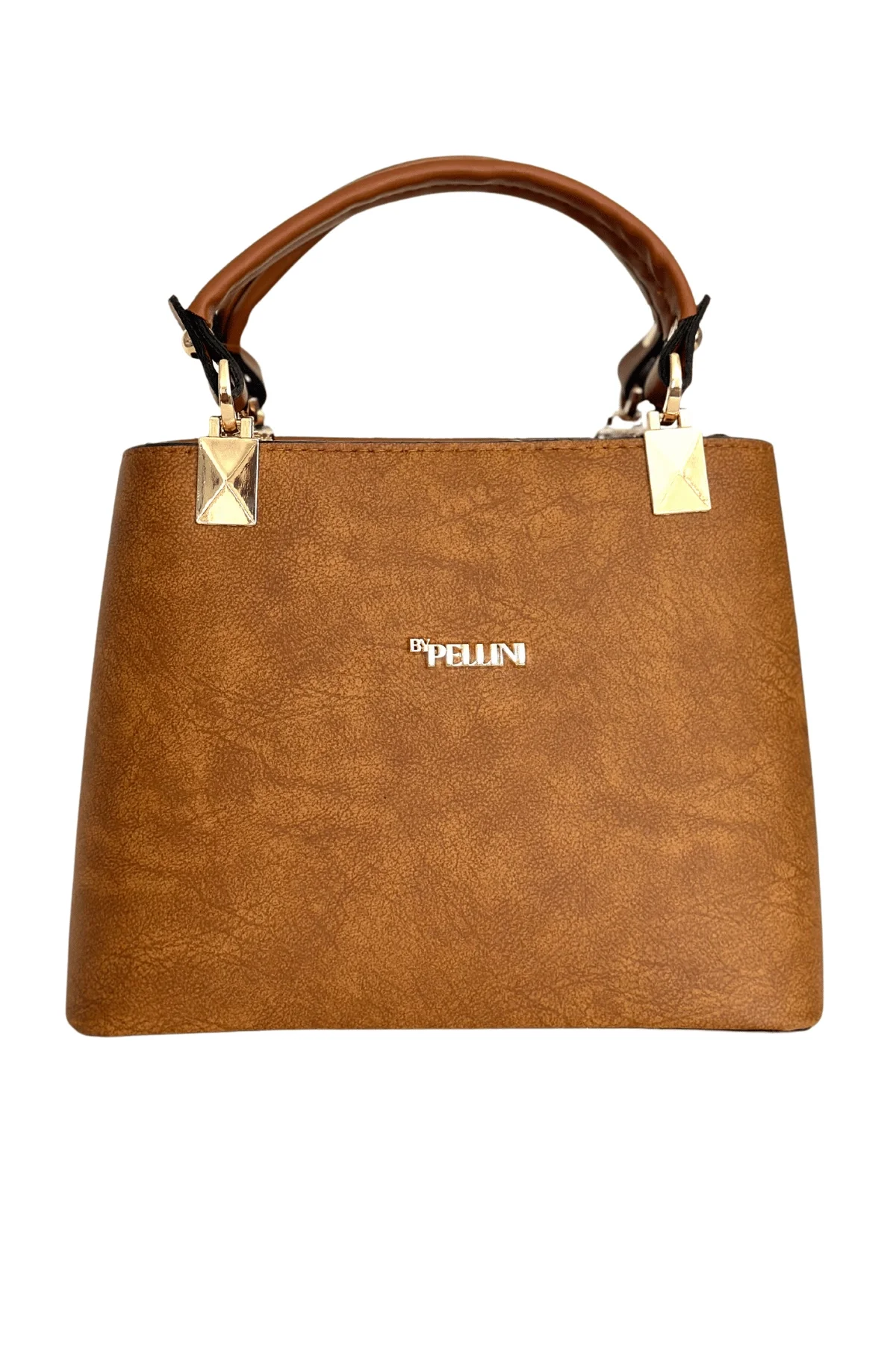 Kadın Suni Deri Mini El ve Omuz Çantası Toprak