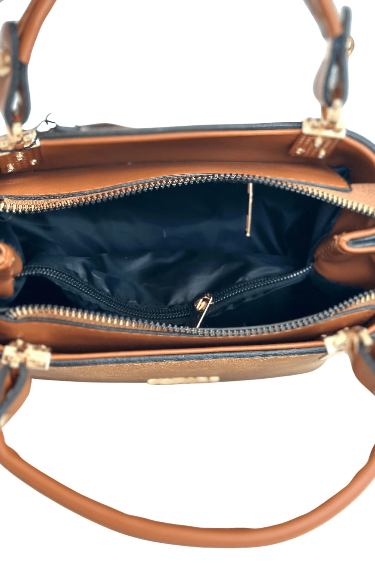 Kadın Suni Deri Mini El ve Omuz Çantası Toprak