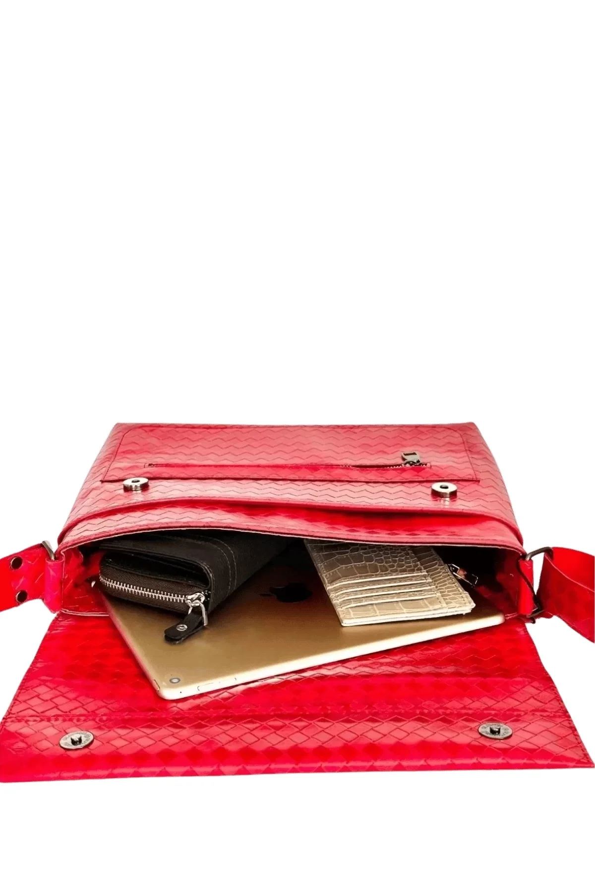 Kadın Dana Derisi Ozpack Büyük Çanta Karolu Pembe Nar Çiçeği