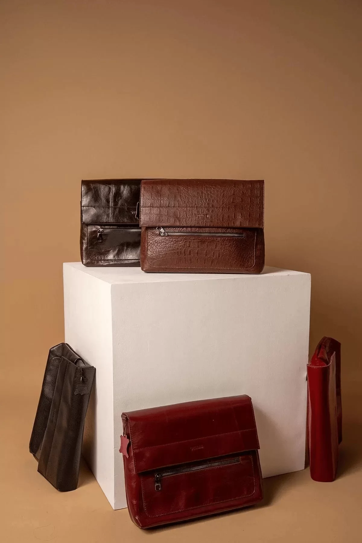 Kadın Dana Derisi Ozpack Büyük Çanta Lacivert