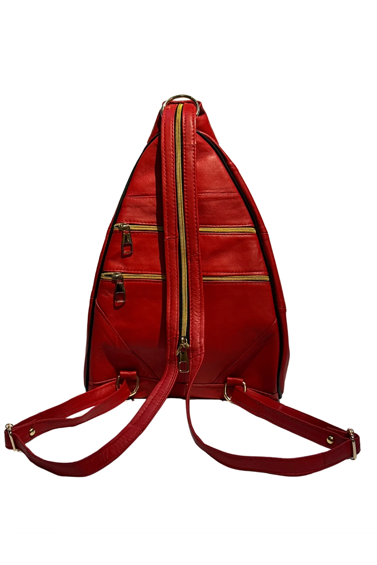 Kadın Hakiki Deri Maymun Model Sırt Çantası Kırmızı