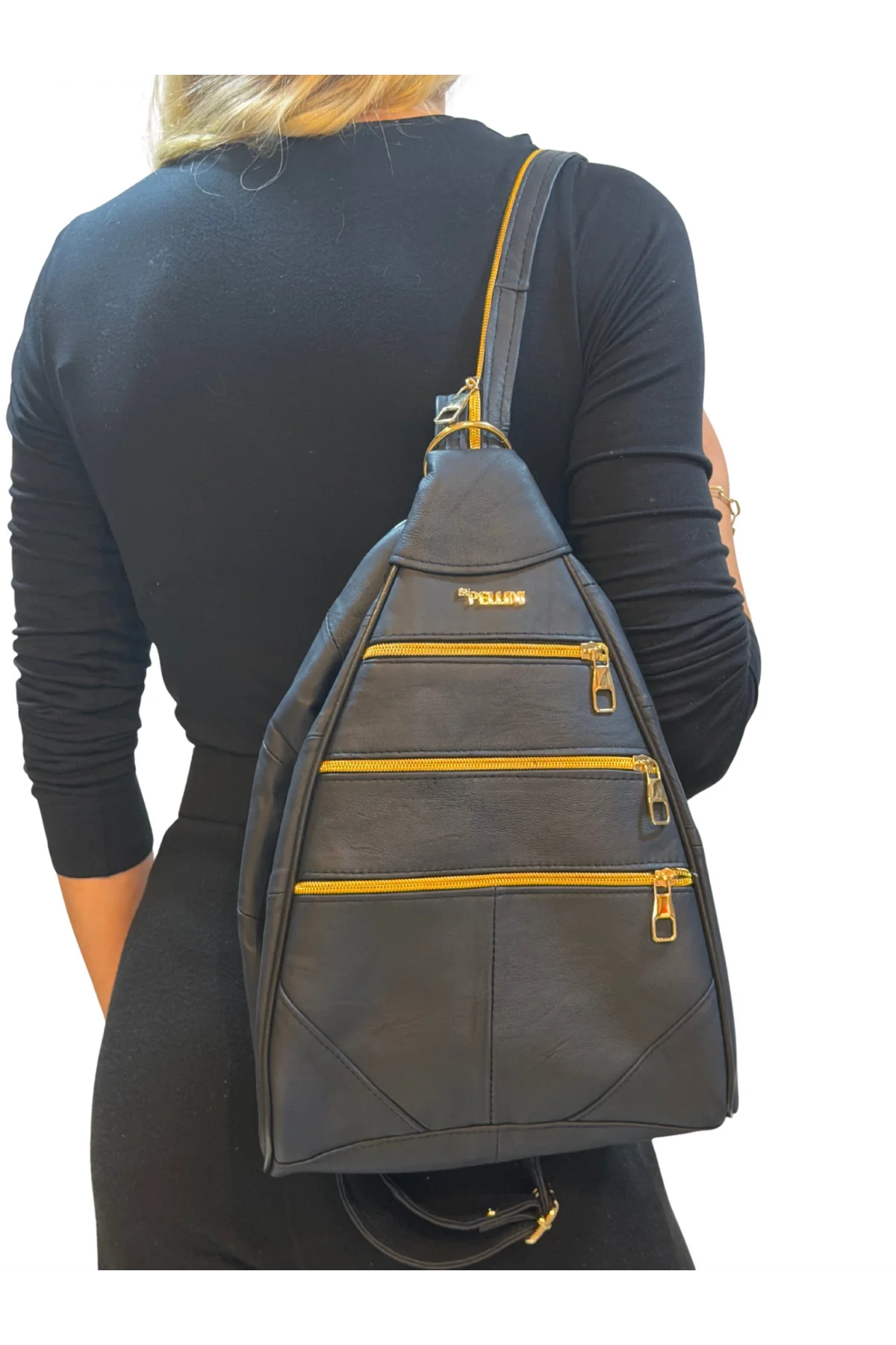 Kadın Hakiki Deri Maymun Model Sırt Çantası Lacivert