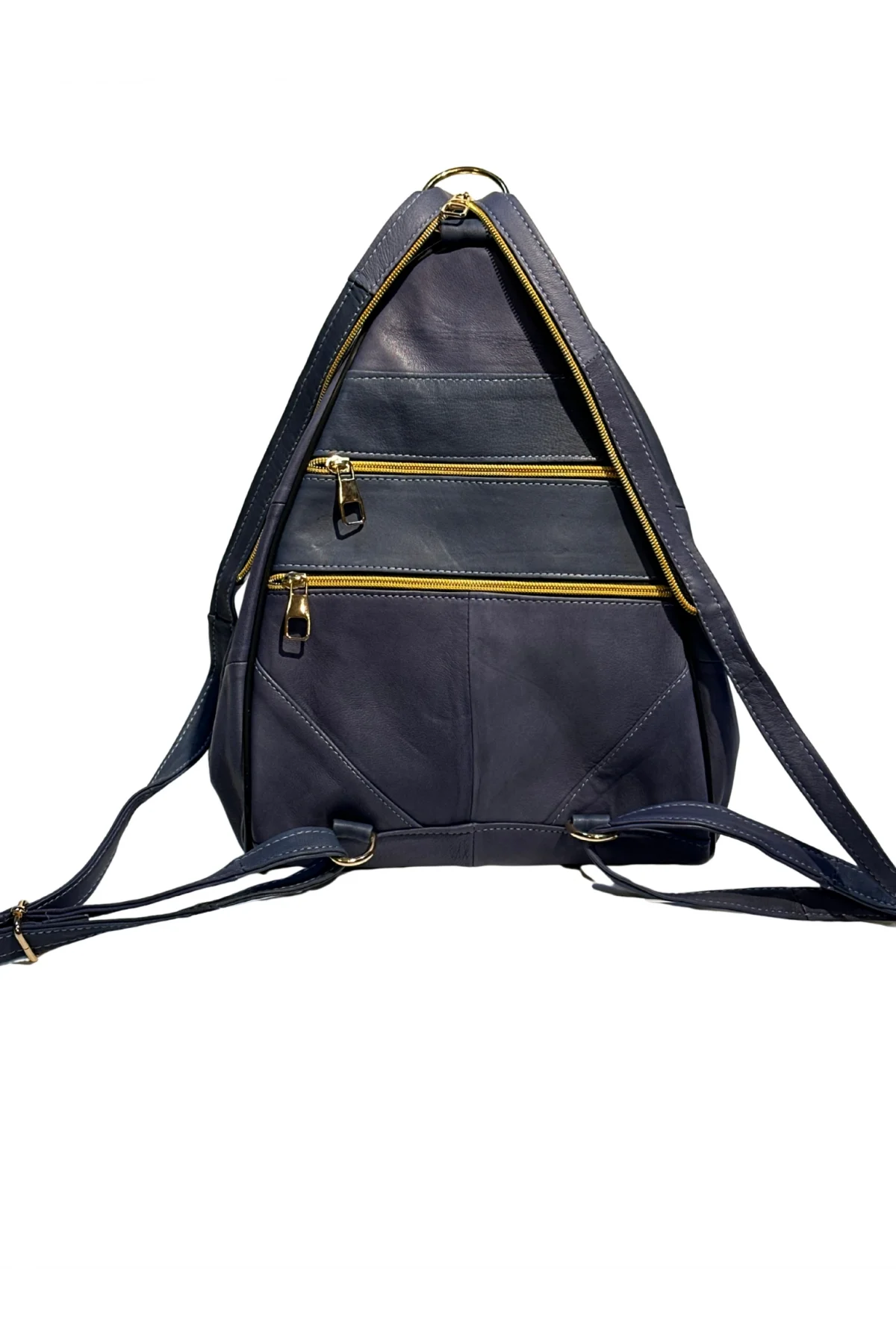 Kadın Hakiki Deri Maymun Model Sırt Çantası Mavi