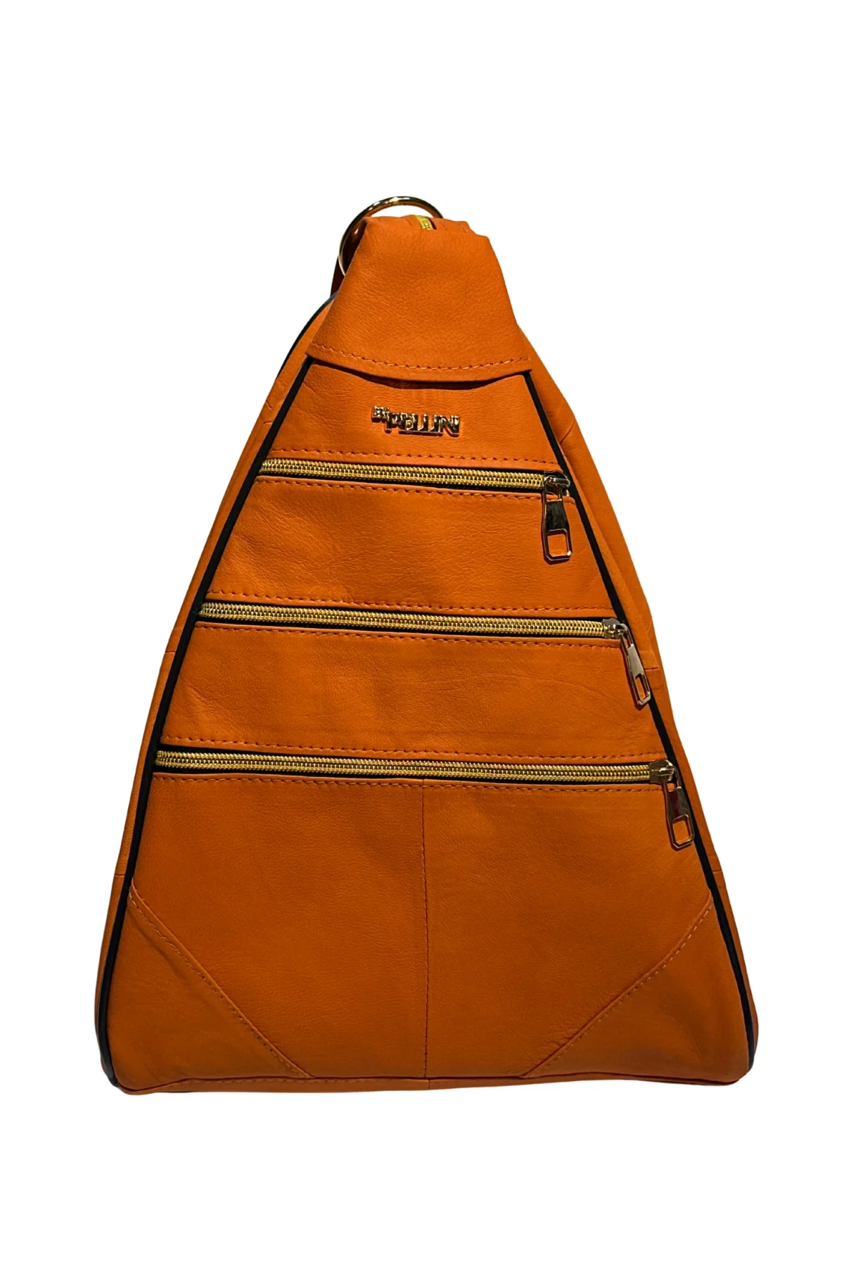 Kadın Hakiki Deri Maymun Model Sırt Çantası Turuncu