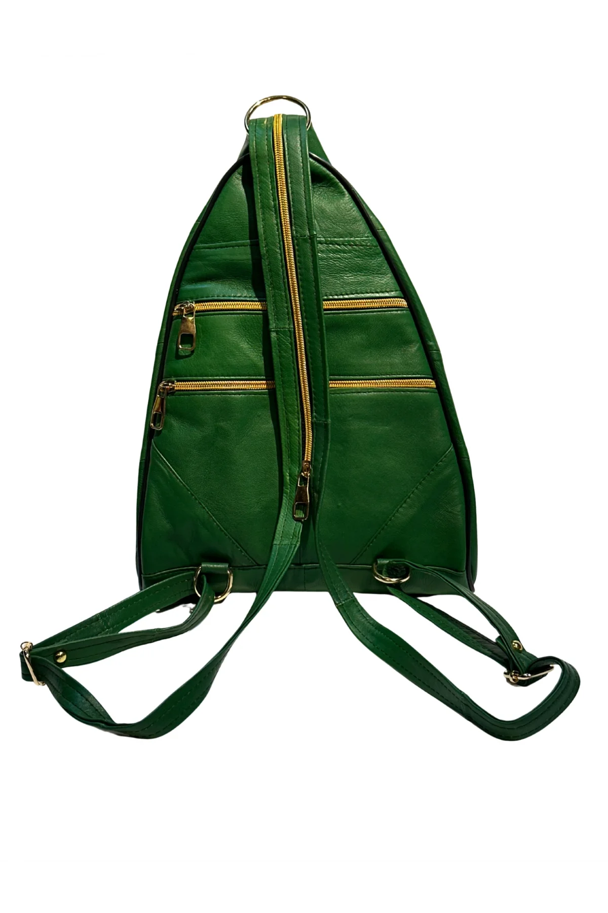 Kadın Hakiki Deri Maymun Model Sırt Çantası Yeşil