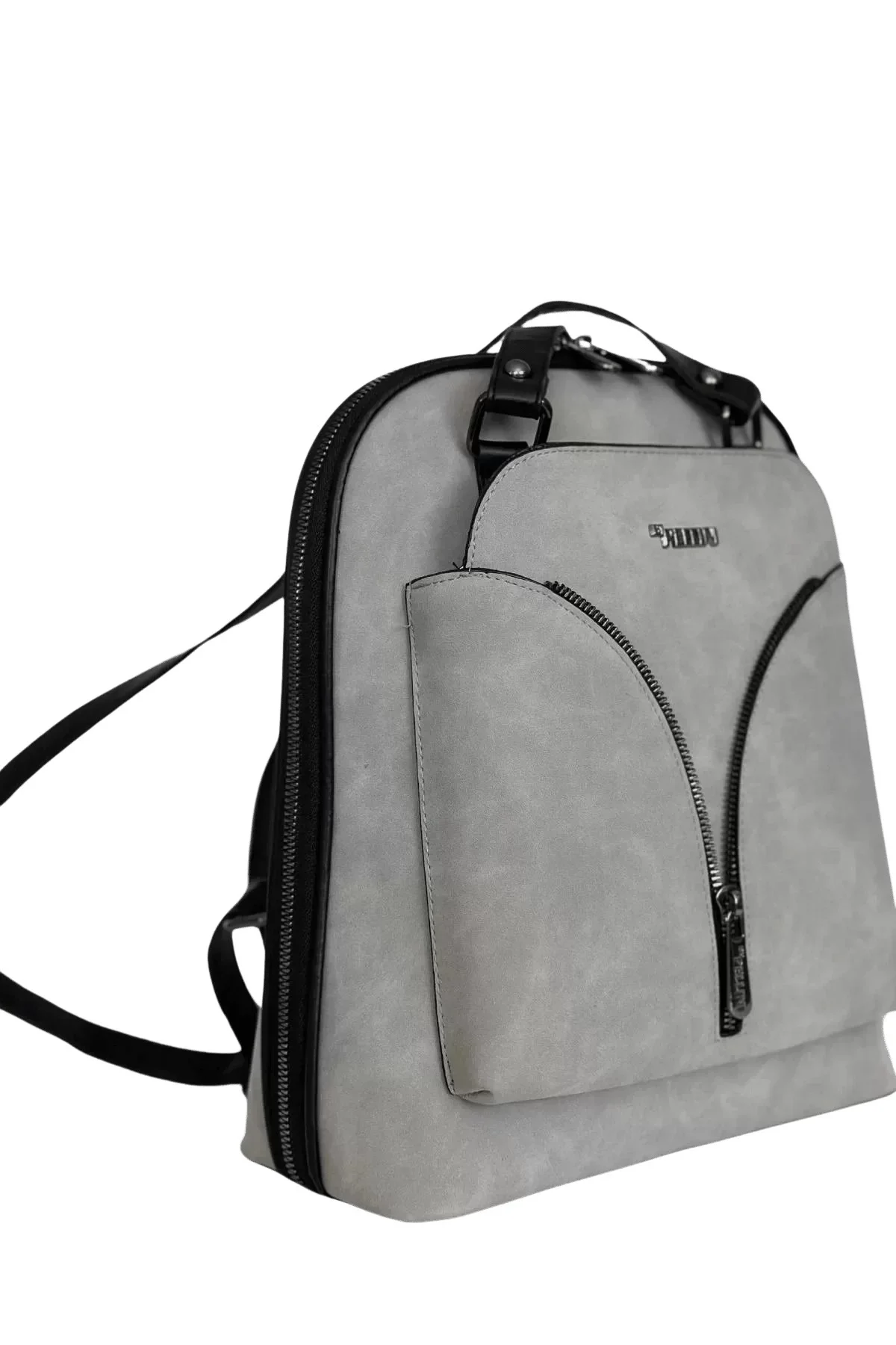 Kadın Suni Deri Sırt Çantası Açık Gri