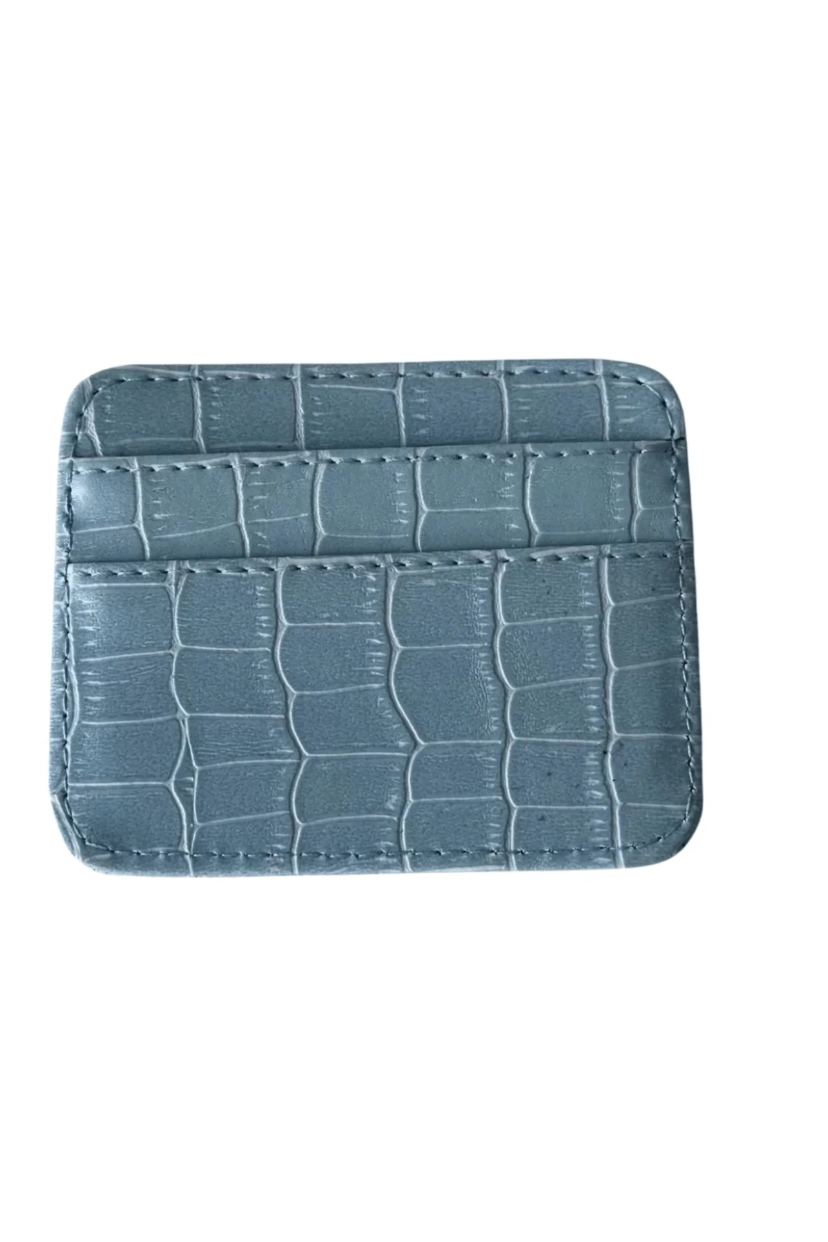 Kadın Suni Deri Kartlık Buz Mavisi