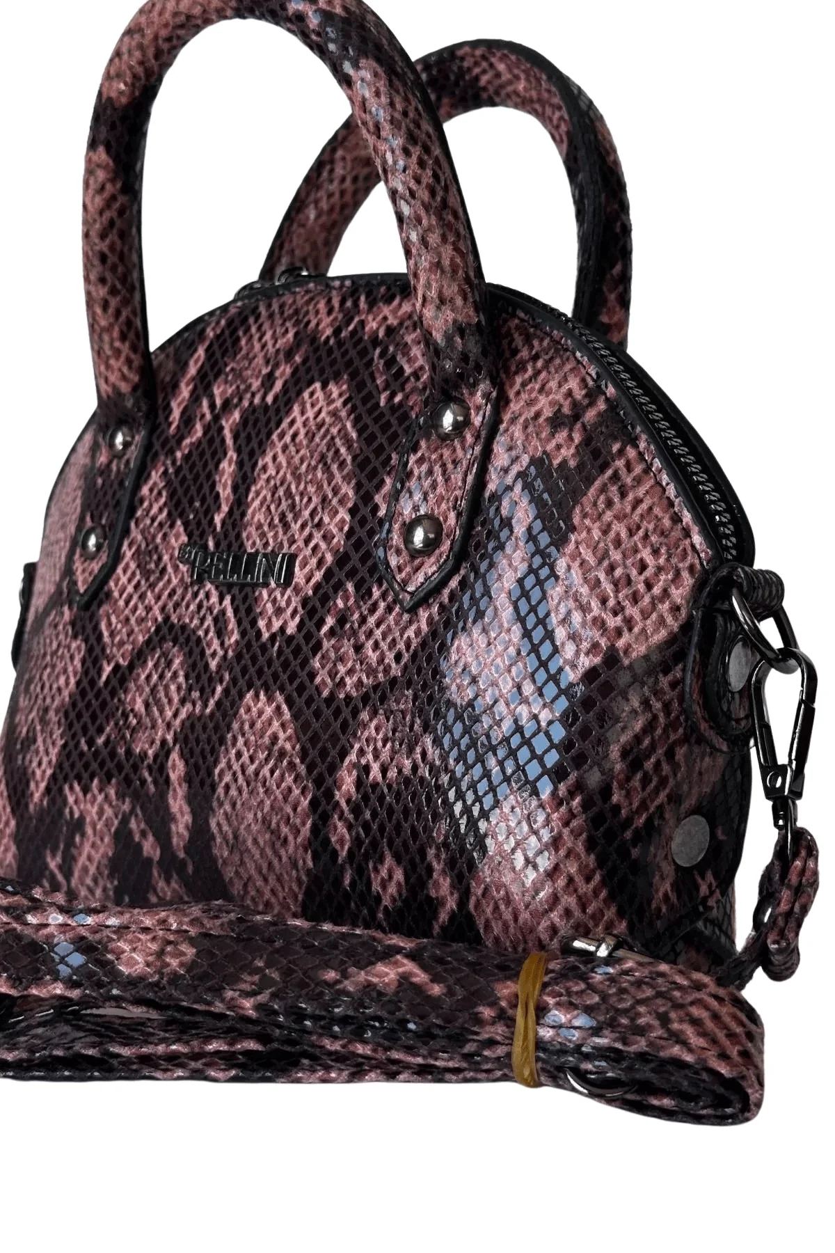 Kadın Suni Deri Omuz ve El Çantası Pembe Yılan Derisi