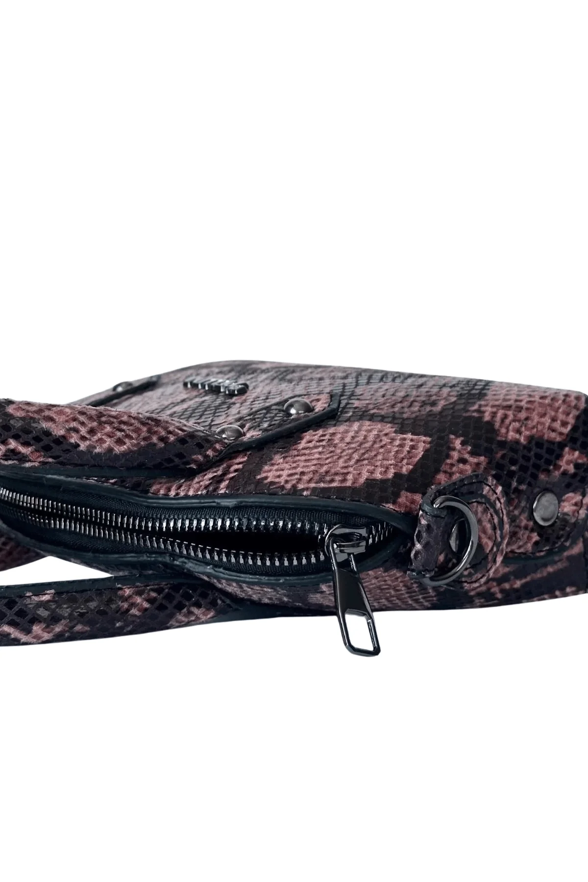 Kadın Suni Deri Omuz ve El Çantası Pembe Yılan Derisi