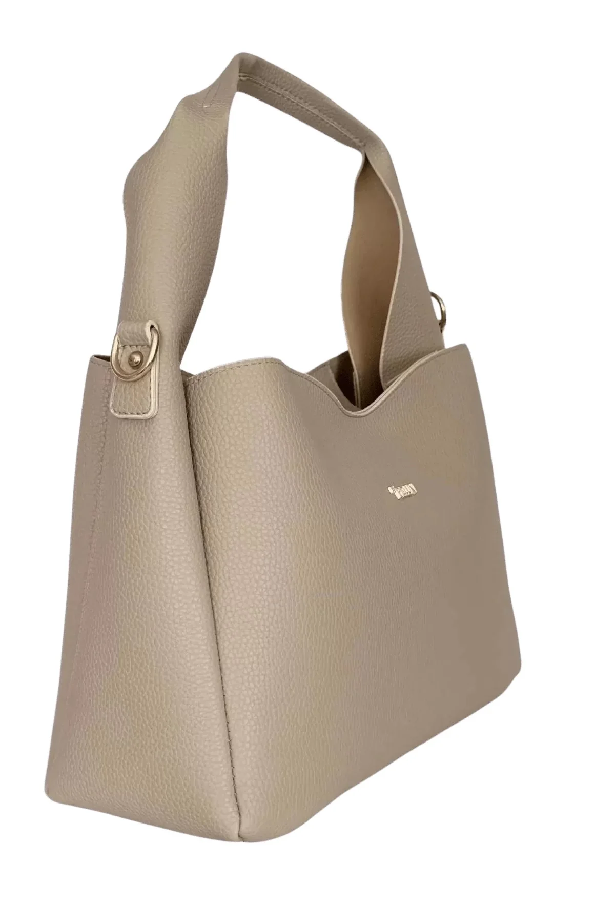 Kadın Suni Deri Omuz ve El Çantası Setli Bej