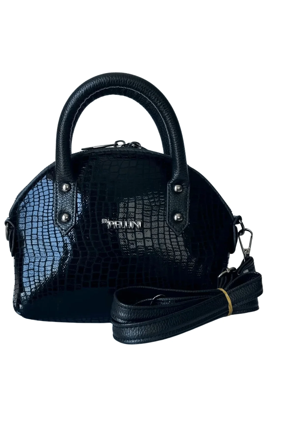 Kadın Suni Deri Omuz Ve El Çantası Siyah Yılan Derisi