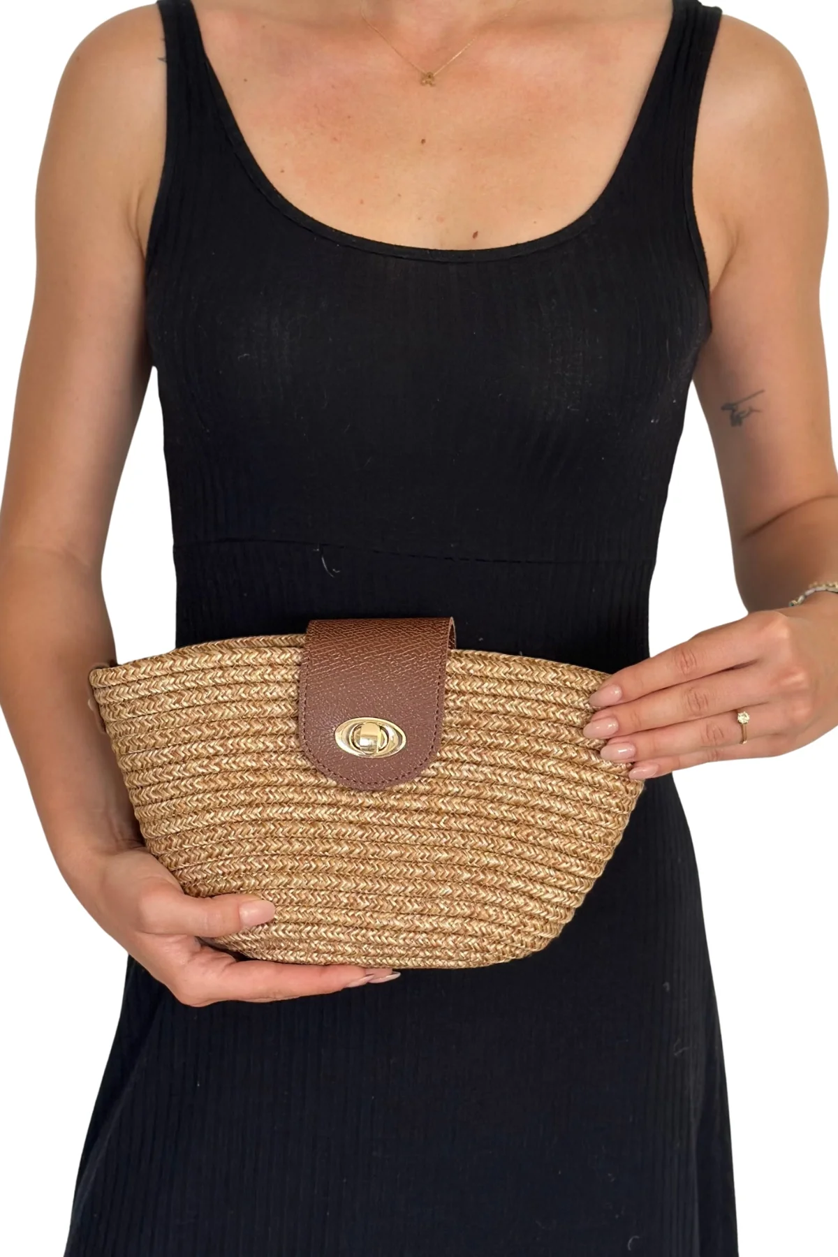 Solana Hasır Clutch Çanta