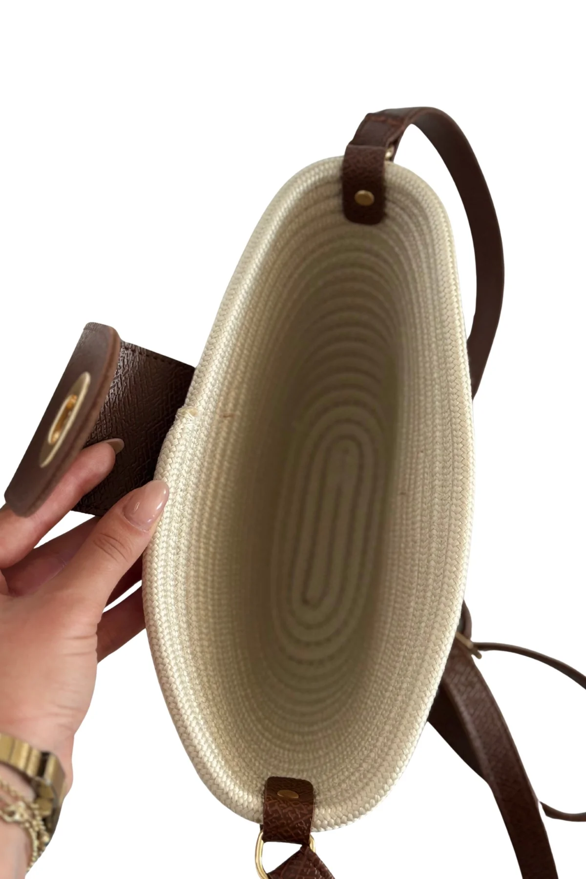 Solana Hasır Clutch Çanta Beyaz