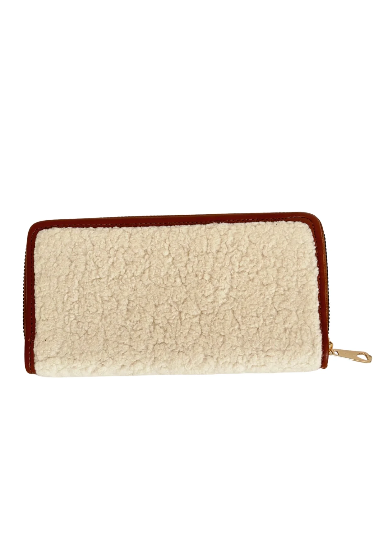 Teddy Peluş Cüzdan Krem-Kahverengi