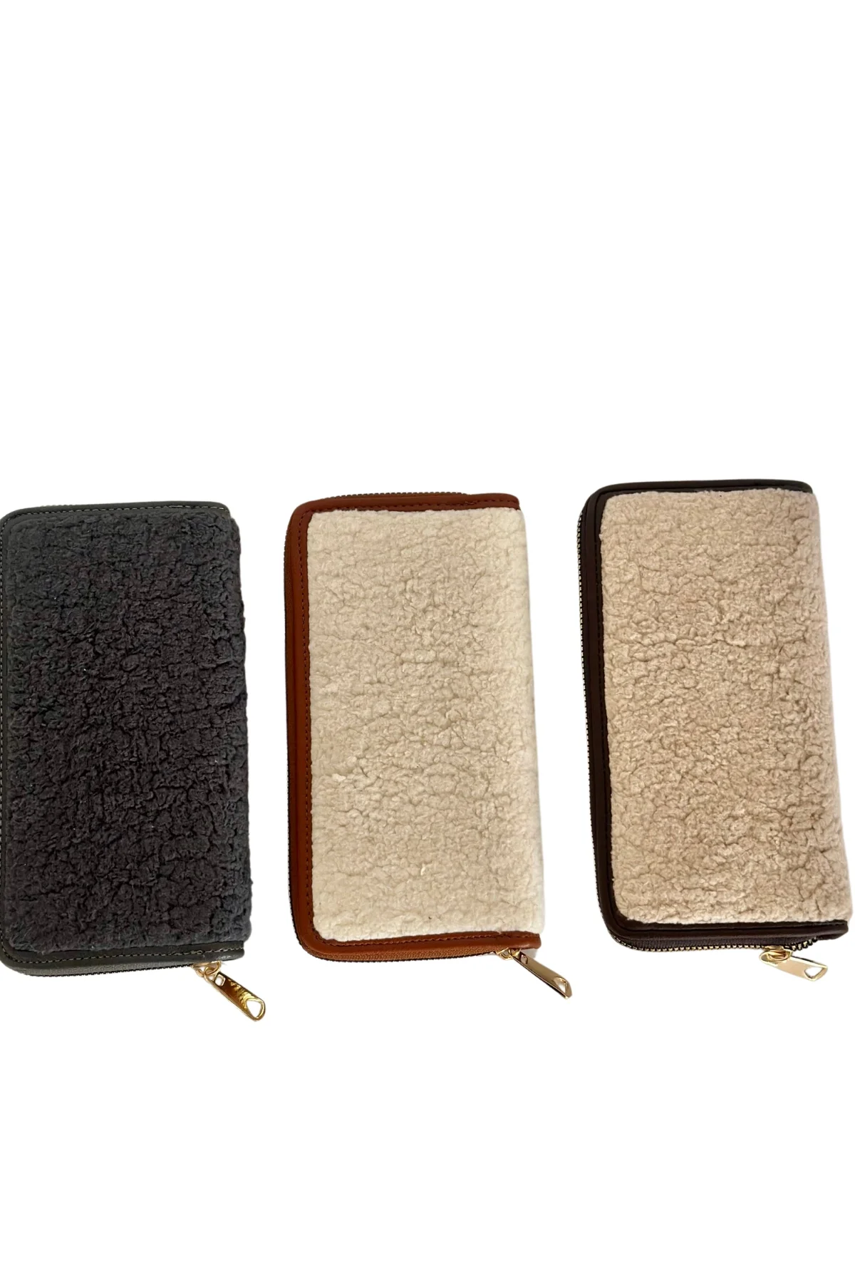 Teddy Peluş Cüzdan Krem-Taba